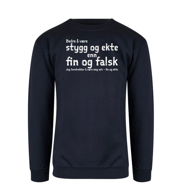 Hovedbilde Fin og ekte Genser HVIT Trykk